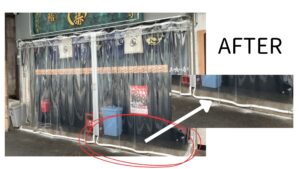 ビニールカーテン 追加金具工事 アフターサポート