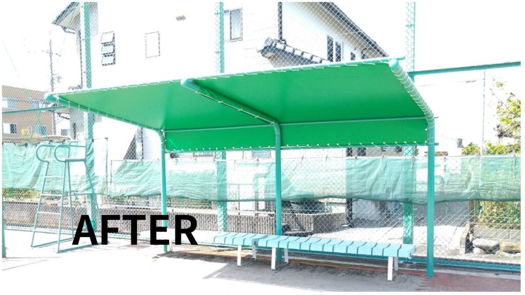 岐阜県岐南町ベンチテント屋根